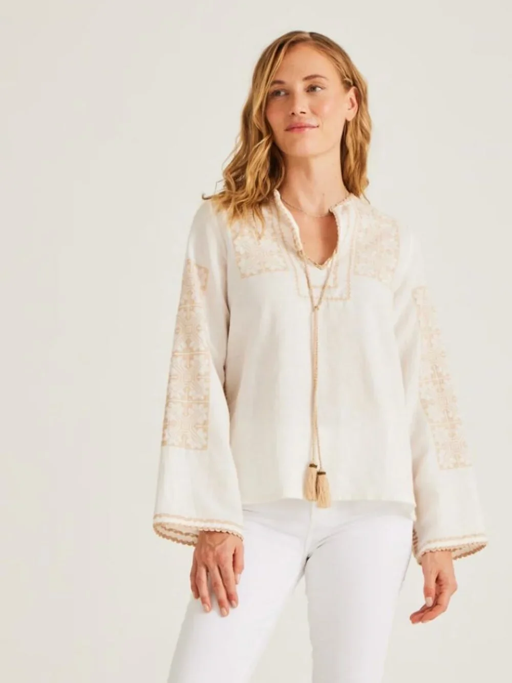 Cassandra Top - White/Beige